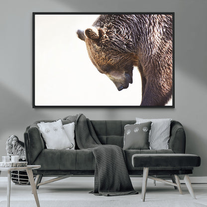 Majestic Bear Portrait - Capture the raw beauty of a bear in a detailed close-up, perfect for your Wall Art Canvas Print collection