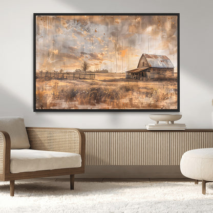 Rustic Farmhouse Wall Decor, Old Barn Painting, Southwestern Canvas Print, Home Improvement, Modern Farmhouse Wall Art, Home Decor,Home Gift