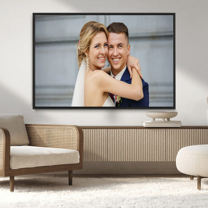-Custom Floating Frame Wall Art – Personalized Photo Print for Family Memories or Gift, Ready to Hang Framed Canvas Decor