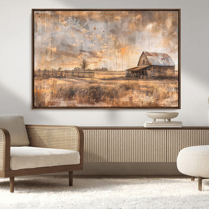 Rustic Farmhouse Wall Decor, Old Barn Painting, Southwestern Canvas Print, Home Improvement, Modern Farmhouse Wall Art, Home Decor,Home Gift