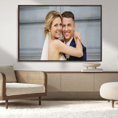 -Custom Floating Frame Wall Art – Personalized Photo Print for Family Memories or Gift, Ready to Hang Framed Canvas Decor