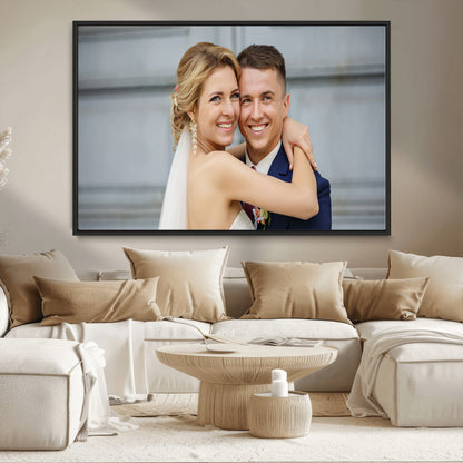 -Custom Floating Frame Wall Art – Personalized Photo Print for Family Memories or Gift, Ready to Hang Framed Canvas Decor