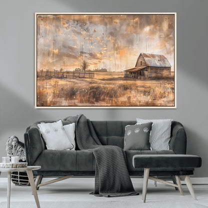 Rustic Farmhouse Wall Decor, Old Barn Painting, Southwestern Canvas Print, Home Improvement, Modern Farmhouse Wall Art, Home Decor,Home Gift