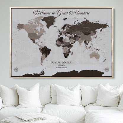 43749658-MGV-FC-36X24_Natural-Custom Push Pin World Map Wall Canvas Print