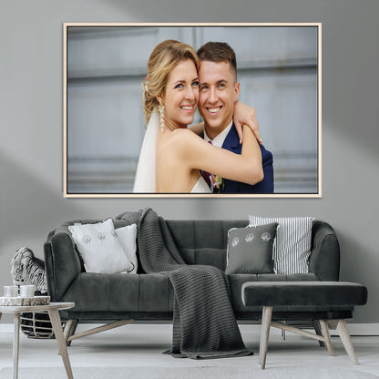 -Custom Floating Frame Wall Art – Personalized Photo Print for Family Memories or Gift, Ready to Hang Framed Canvas Decor