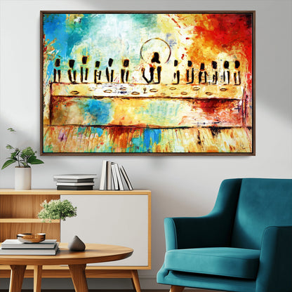 Abstract Last Supper with Apostles Wall Art Canvas Print