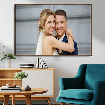 -Custom Floating Frame Wall Art – Personalized Photo Print for Family Memories or Gift, Ready to Hang Framed Canvas Decor