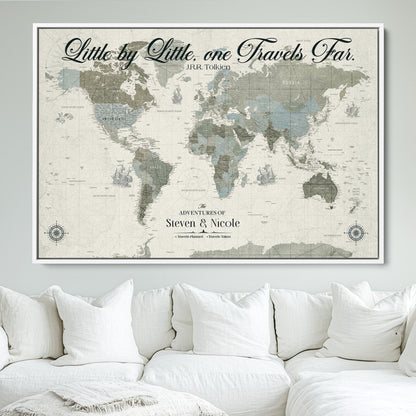 72081300-MGV-FC-36X24_White-Custom Push Pin World Map Wall Canvas Print – Personalized Travel Tracker with Pins – Framed Large Multi-Size Canvas for Home Office Decor - H18