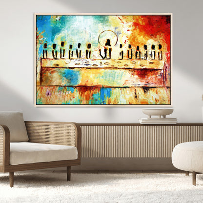 Abstract Last Supper with Apostles Wall Art Canvas Print