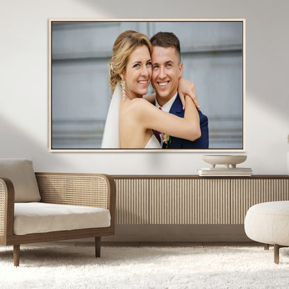 -Custom Floating Frame Wall Art – Personalized Photo Print for Family Memories or Gift, Ready to Hang Framed Canvas Decor