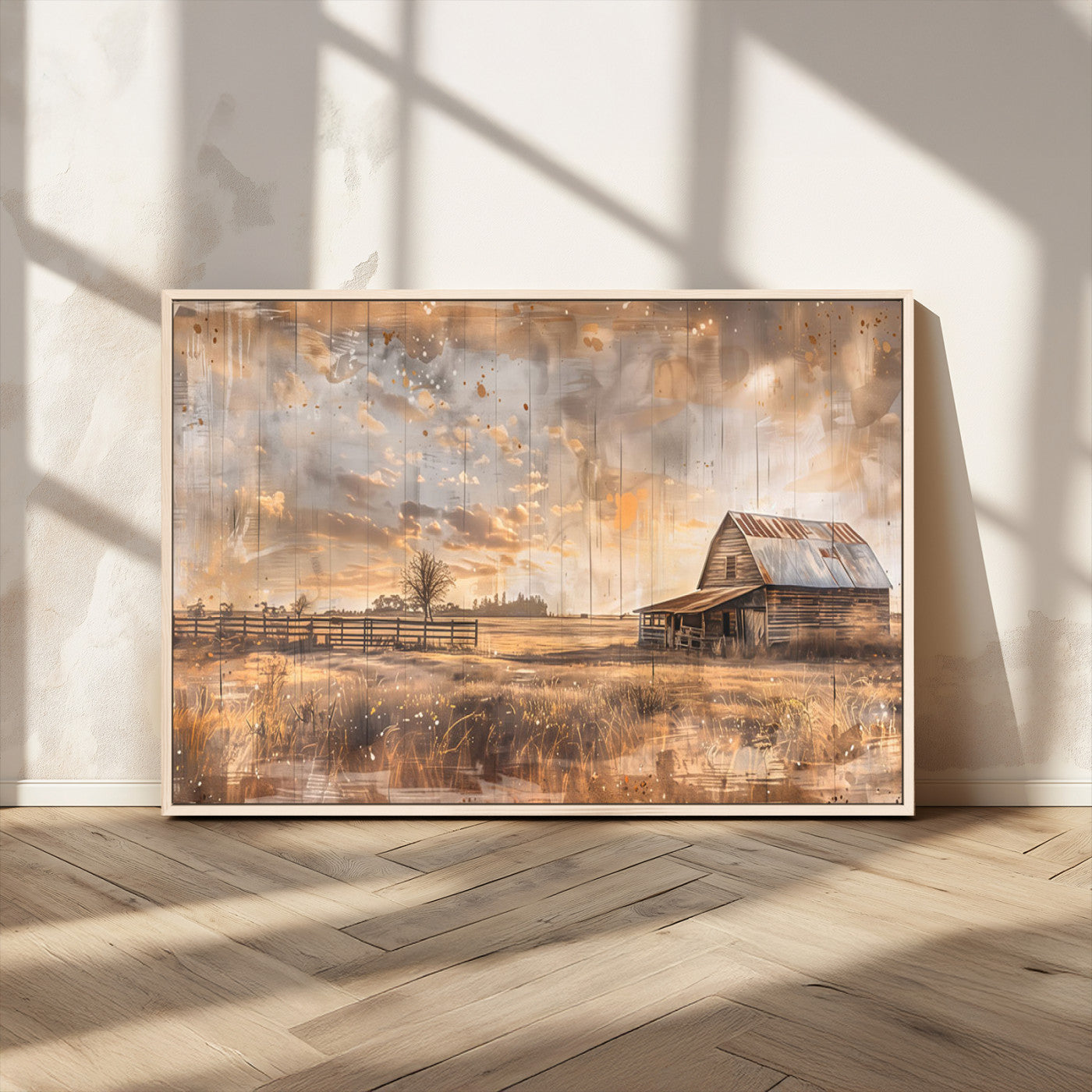 Rustic Farmhouse Wall Decor, Old Barn Painting, Southwestern Canvas Print, Home Improvement, Modern Farmhouse Wall Art, Home Decor,Home Gift