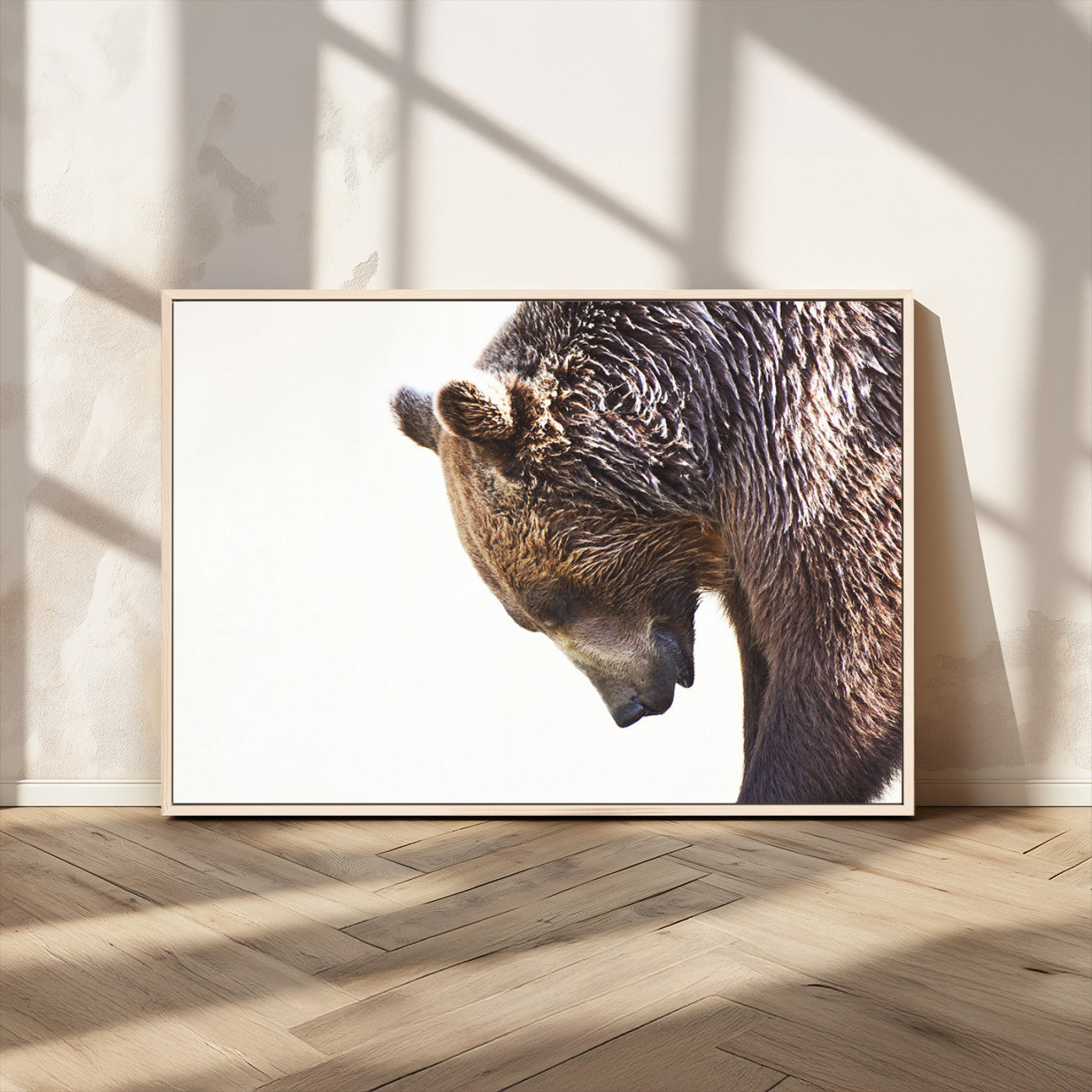 Majestic Bear Portrait - Capture the raw beauty of a bear in a detailed close-up, perfect for your Wall Art Canvas Print collection