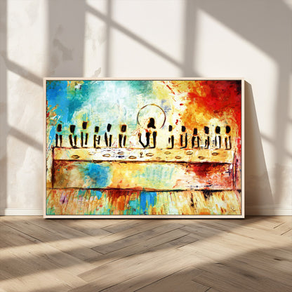 Abstract Last Supper with Apostles Wall Art Canvas Print