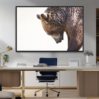 Majestic Bear Portrait - Capture the raw beauty of a bear in a detailed close-up, perfect for your Wall Art Canvas Print collection