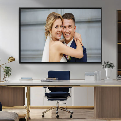 CSTM6030-MGV-FC-36X24_Black-Custom Floating Frame Wall Art – Personalized Photo Print for Family Memories or Gift, Ready to Hang Framed Canvas Decor
