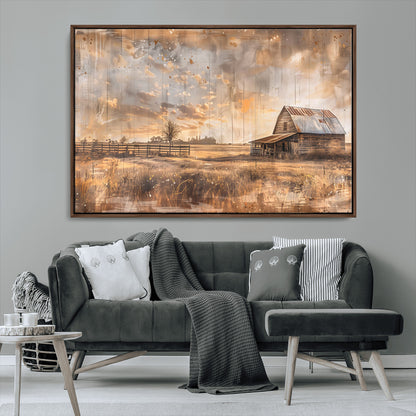 Rustic Farmhouse Wall Decor, Old Barn Painting, Southwestern Canvas Print, Home Improvement, Modern Farmhouse Wall Art, Home Decor,Home Gift