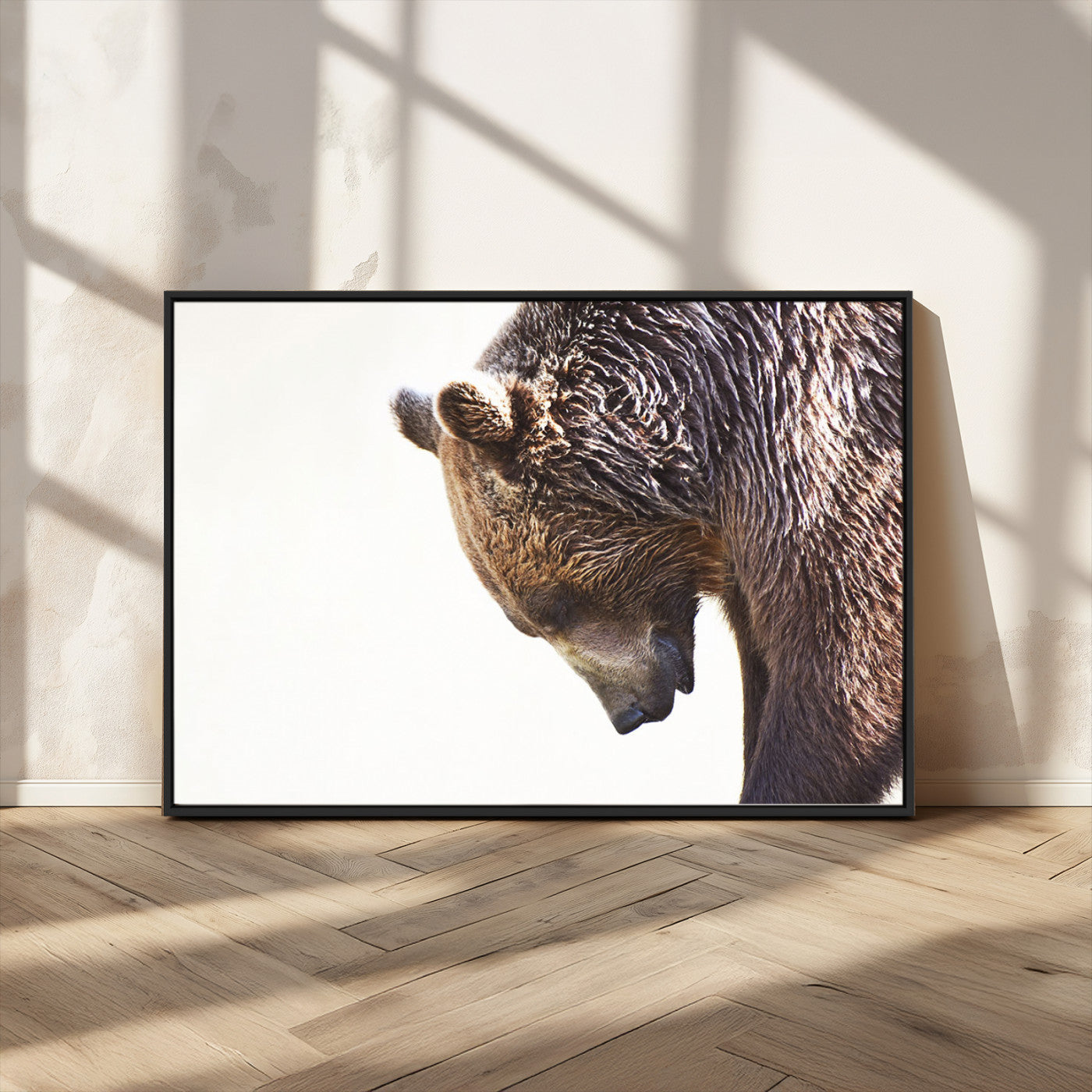 Majestic Bear Portrait - Capture the raw beauty of a bear in a detailed close-up, perfect for your Wall Art Canvas Print collection