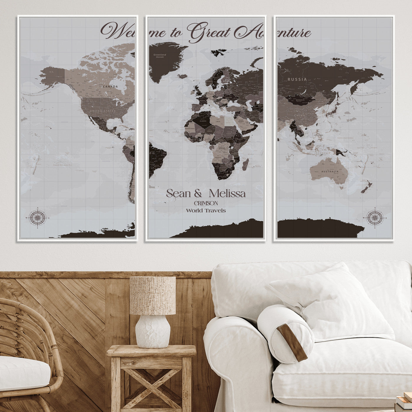 43749658-MGV-CV-36X24-Custom Push Pin World Map Wall Canvas Print