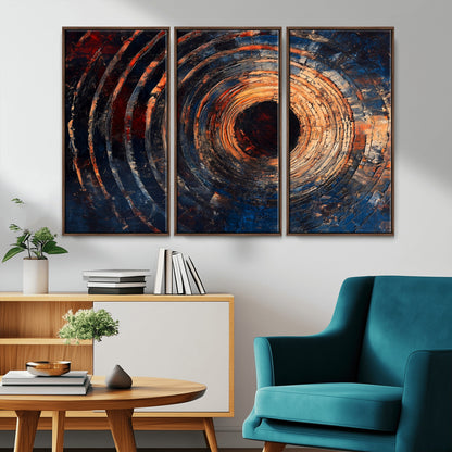 Wood Tree Ring Wall Art Print - Natural Wood Canvas Print, featuring an intricate tree ring pattern with organic textures, perfect for rustic and nature-inspired decor.