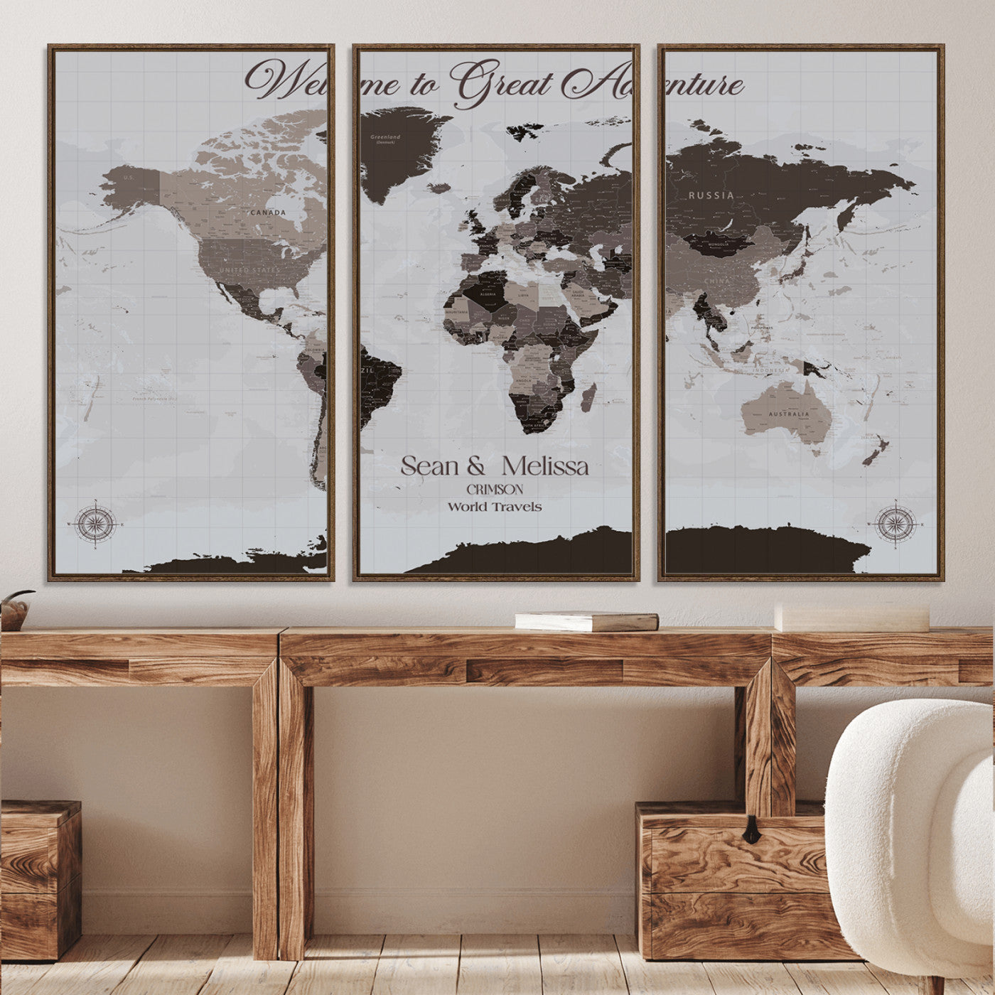 43749658-MGV-CV-36X24-Custom Push Pin World Map Wall Canvas Print