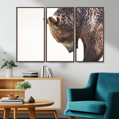 Majestic Bear Portrait - Capture the raw beauty of a bear in a detailed close-up, perfect for your Wall Art Canvas Print collection