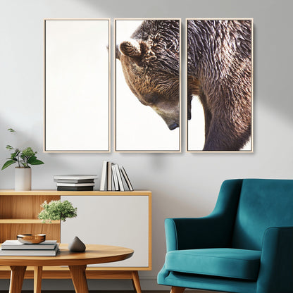Majestic Bear Portrait - Capture the raw beauty of a bear in a detailed close-up, perfect for your Wall Art Canvas Print collection