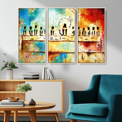 Abstract Last Supper with Apostles Wall Art Canvas Print
