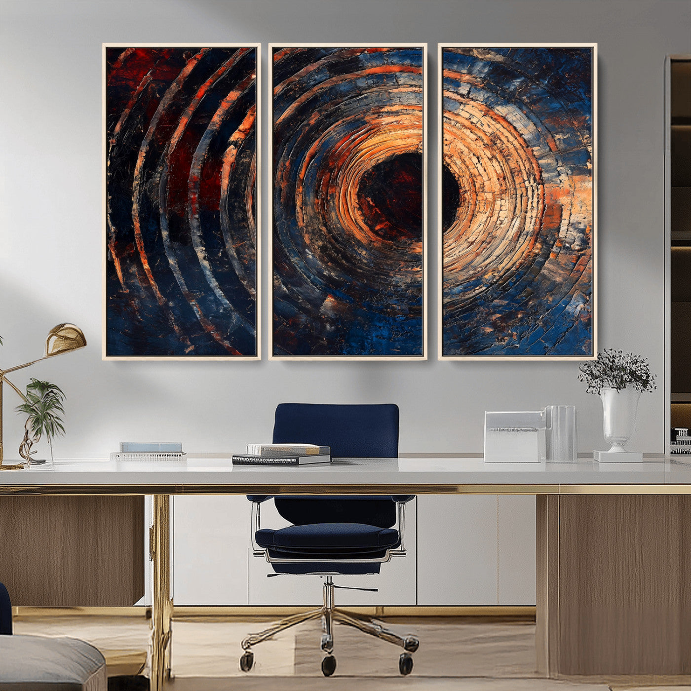 Wood Tree Ring Wall Art Print - Natural Wood Canvas Print, featuring an intricate tree ring pattern with organic textures, perfect for rustic and nature-inspired decor.