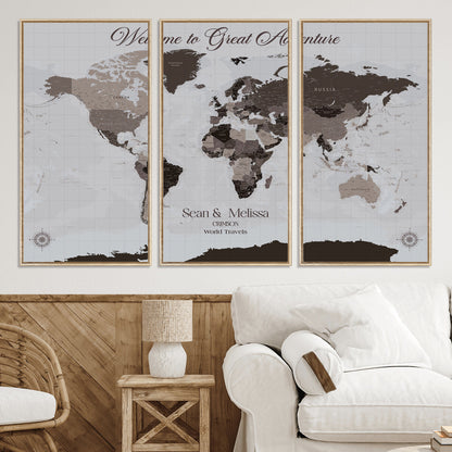 43749658-MGV-CV-36X24-Custom Push Pin World Map Wall Canvas Print