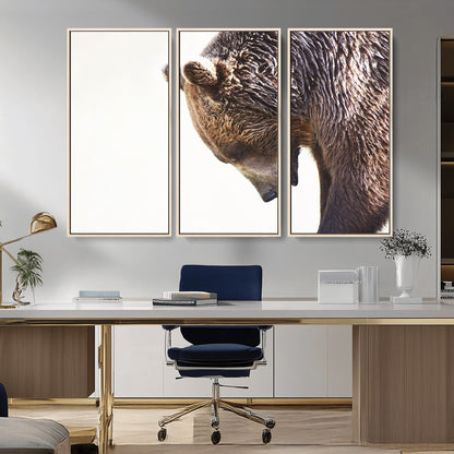 Majestic Bear Portrait - Capture the raw beauty of a bear in a detailed close-up, perfect for your Wall Art Canvas Print collection