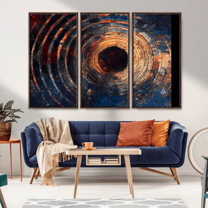 Wood Tree Ring Wall Art Print - Natural Wood Canvas Print, featuring an intricate tree ring pattern with organic textures, perfect for rustic and nature-inspired decor.