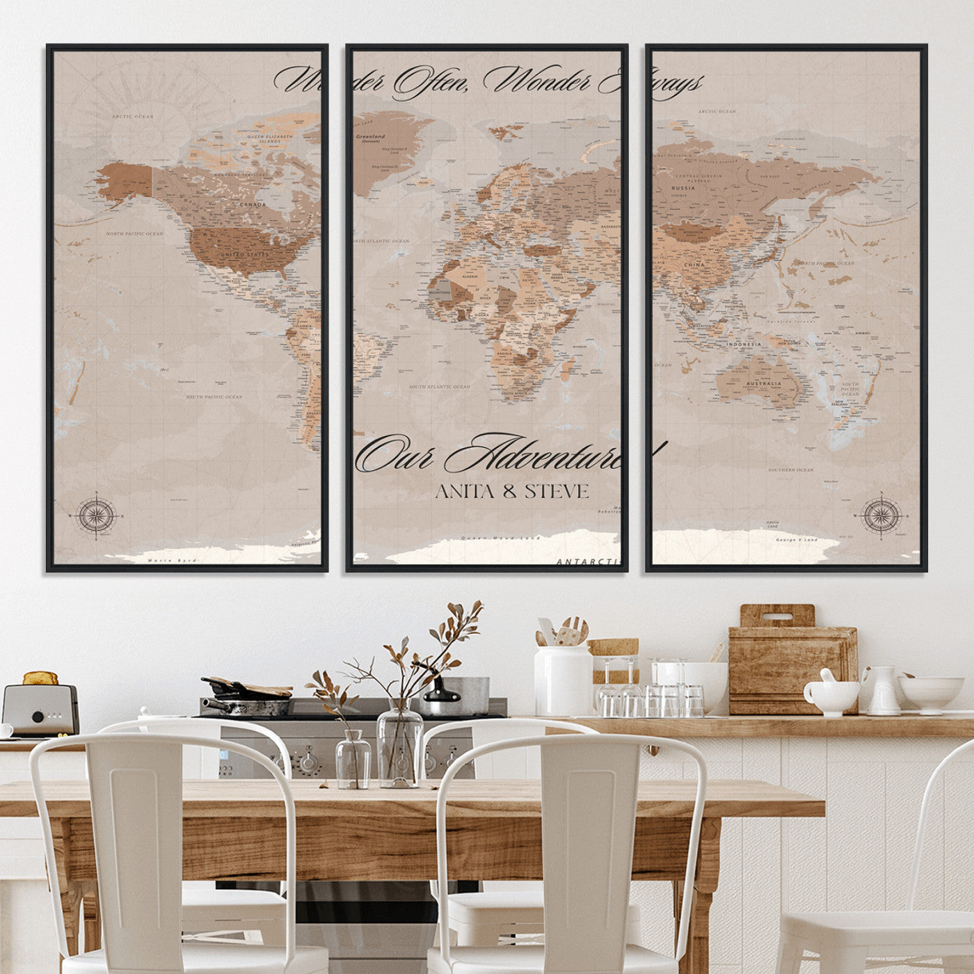95243244-MGV-CV-36X24-Custom Push Pin World Map Wall Canvas Print – Personalized Map for Travel Lovers - Large Personalized Gift for Home Office Decor