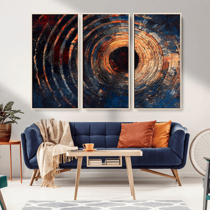 Wood Tree Ring Wall Art Print - Natural Wood Canvas Print, featuring an intricate tree ring pattern with organic textures, perfect for rustic and nature-inspired decor.