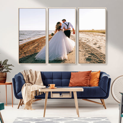 CSTM911-MGV-FC-48X32-3P_Natural-Framed Custom Canvas Print - Personalized Wall Art for Home Decor Wall Art Print, Create Your Own Photo Canvas Print