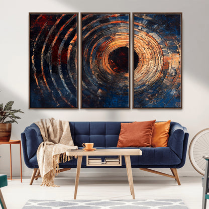Wood Tree Ring Wall Art Print - Natural Wood Canvas Print, featuring an intricate tree ring pattern with organic textures, perfect for rustic and nature-inspired decor.