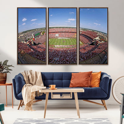An William Brice-Stadium view of a full football stadium with cheering fans and clear blue skies, capturing the excitement and energy of the game.