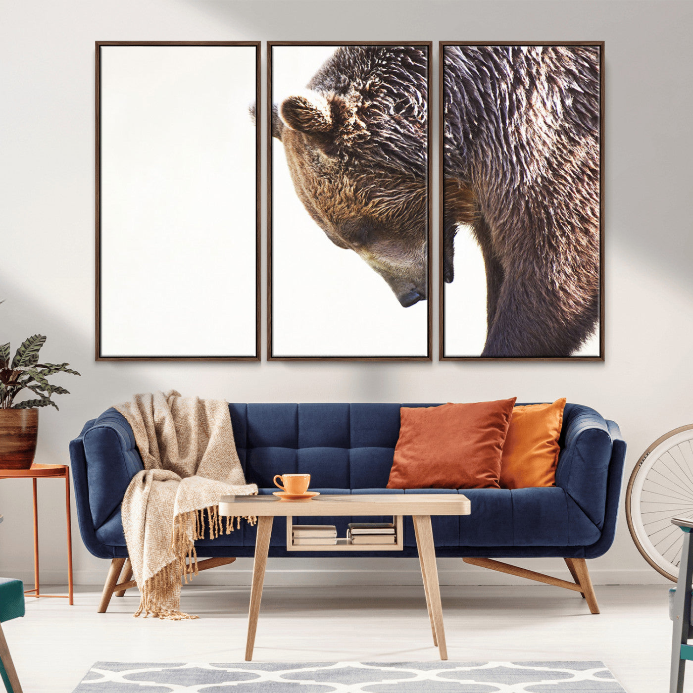 Majestic Bear Portrait - Capture the raw beauty of a bear in a detailed close-up, perfect for your Wall Art Canvas Print collection