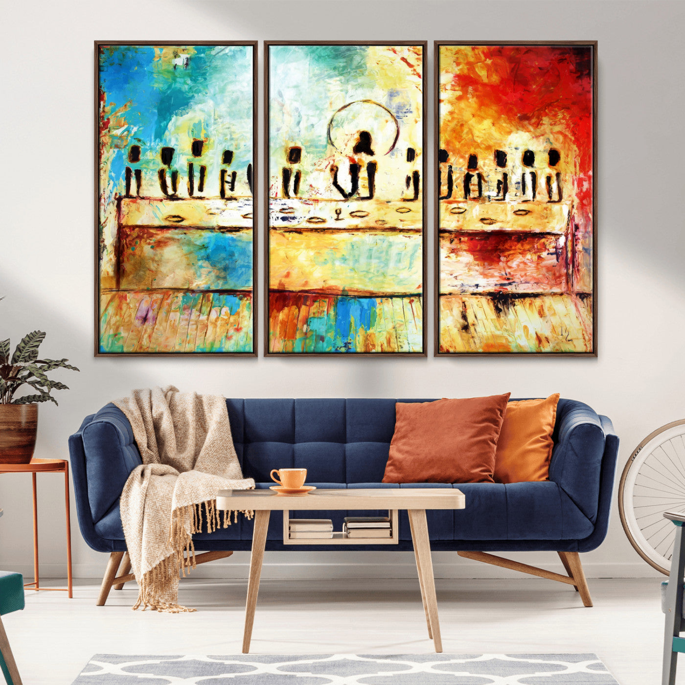 Abstract Last Supper with Apostles Wall Art Canvas Print