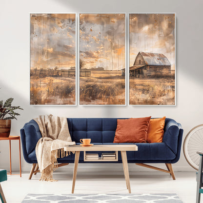 Rustic Farmhouse Wall Decor, Old Barn Painting, Southwestern Canvas Print, Home Improvement, Modern Farmhouse Wall Art, Home Decor,Home Gift