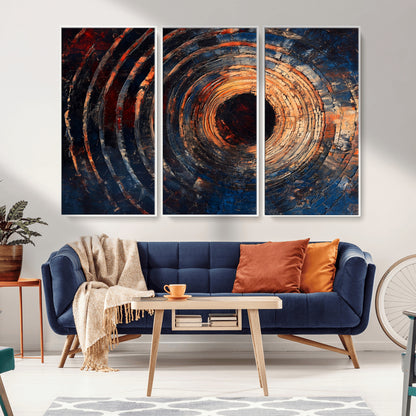 Wood Tree Ring Wall Art Print - Natural Wood Canvas Print, featuring an intricate tree ring pattern with organic textures, perfect for rustic and nature-inspired decor.
