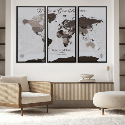 43749658-MGV-FC-48X32-3P_Black-Custom Push Pin World Map Wall Canvas Print
