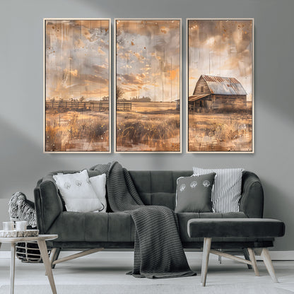 Rustic Farmhouse Wall Decor, Old Barn Painting, Southwestern Canvas Print, Home Improvement, Modern Farmhouse Wall Art, Home Decor,Home Gift