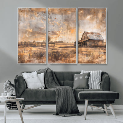 Rustic Farmhouse Wall Decor, Old Barn Painting, Southwestern Canvas Print, Home Improvement, Modern Farmhouse Wall Art, Home Decor,Home Gift