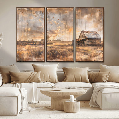 Rustic Farmhouse Wall Decor, Old Barn Painting, Southwestern Canvas Print, Home Improvement, Modern Farmhouse Wall Art, Home Decor,Home Gift