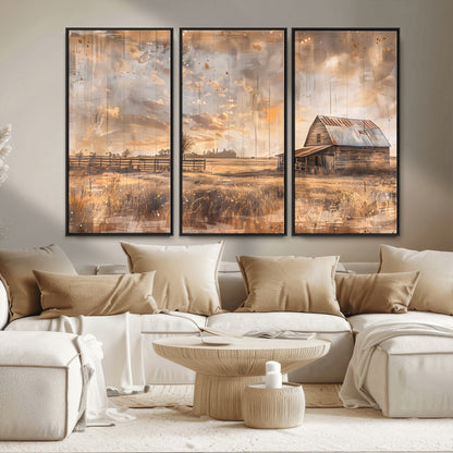 Rustic Farmhouse Wall Decor, Old Barn Painting, Southwestern Canvas Print, Home Improvement, Modern Farmhouse Wall Art, Home Decor,Home Gift