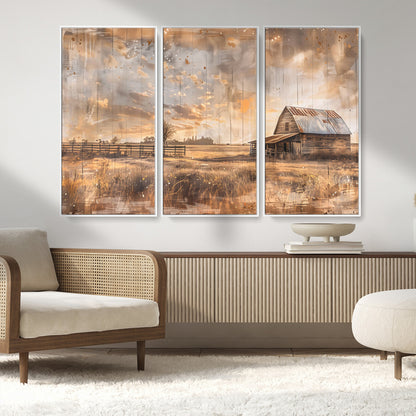Rustic Farmhouse Wall Decor, Old Barn Painting, Southwestern Canvas Print, Home Improvement, Modern Farmhouse Wall Art, Home Decor,Home Gift