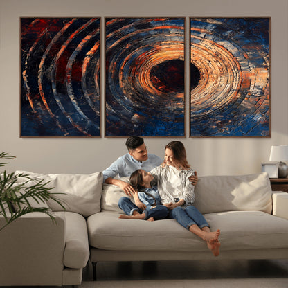 Wood Tree Ring Wall Art Print - Natural Wood Canvas Print, featuring an intricate tree ring pattern with organic textures, perfect for rustic and nature-inspired decor.