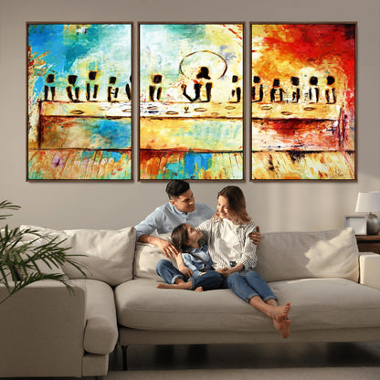 Abstract Last Supper with Apostles Wall Art Canvas Print