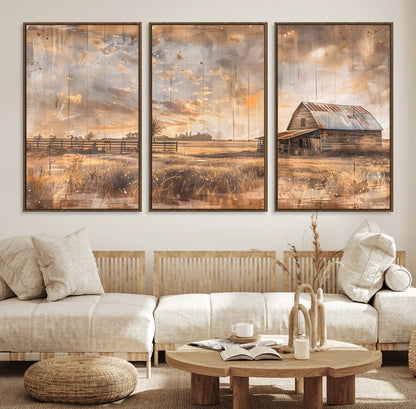 Rustic Farmhouse Wall Decor, Old Barn Painting, Southwestern Canvas Print, Home Improvement, Modern Farmhouse Wall Art, Home Decor,Home Gift