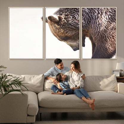 Majestic Bear Portrait - Capture the raw beauty of a bear in a detailed close-up, perfect for your Wall Art Canvas Print collection